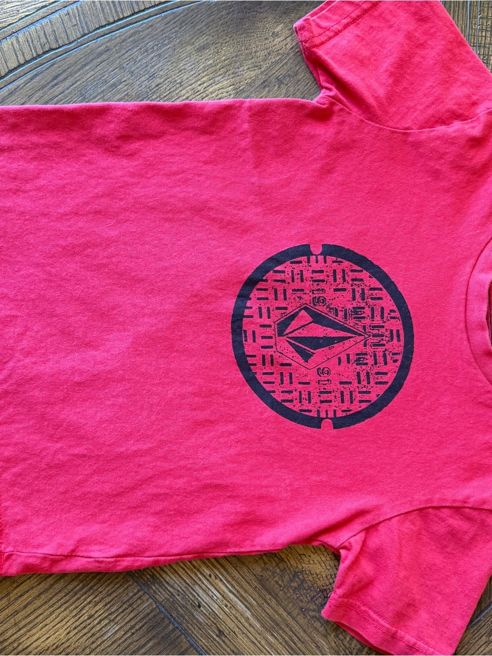 Volcom Red Kids Short Sleeve Tee with Black Logo